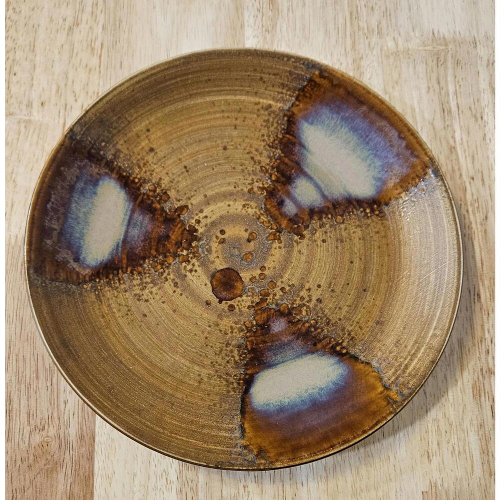 SANGO SPLASH 4951 BROWN TAN DRIP GLAZED STONEWARE 8 1/4" SALAD PLATE